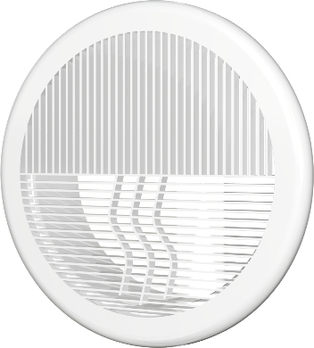 10РПКФ, Решетка вентиляционная круглая D143 приточно-вытяжная АБС с фланцем D100