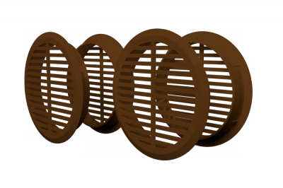 05ДП 1/4 кор, Решетка переточная круглая D50 с фланцем D45, 4 шт. коричневая